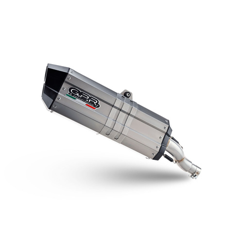 GPR Exhaust To Suit Bmw R 1200 Gs 2017-2018, Hyper Sonic Titanium, Homologated legal slip-on exhaust including removable db killer and link pipe 