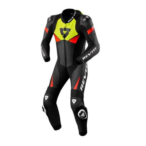 REV'IT! Argon 2 One Piece Racesuit (Colour And Size:Black-Neon Yellow,50)