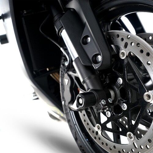 R&G Racing Fork Protectors To Suit Triumph Street Triple 765 RS/R/S '17-, Daytona 660 '24- & Daytona Moto2™ 765 '20- (small bobbin)