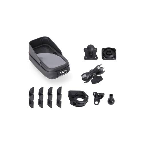 SW-Motech Universal GPS Mount Kit With Phone Case.Incl. 2" socket arm, for handlebar/mirror thread(GPS.00.308.35100)