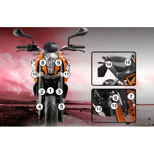 Eazi-Guard Paint Protection Film for KTM 390 Duke 2013 – 2016  gloss