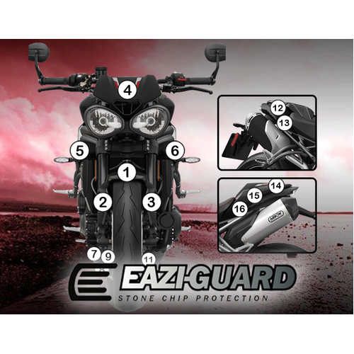 Eazi-Guard Paint Protection Film for Triumph Speed Triple 2016 – 2017  gloss