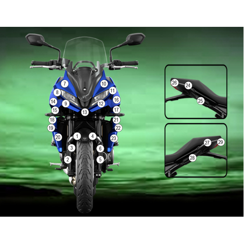 Eazi-Guard Paint Protection Film for Triumph Tiger Sport 660  gloss