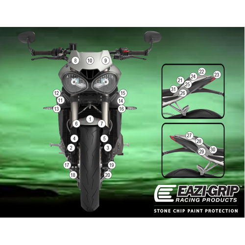 Eazi-Guard Paint Protection Film for Triumph Street Triple 2017 - 2019  gloss