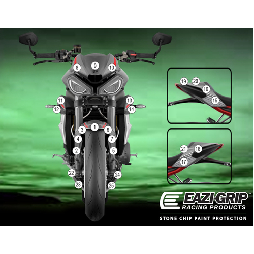 Eazi-Guard Paint Protection Film for Triumph Street Triple RS 2020 - 2022  matte
