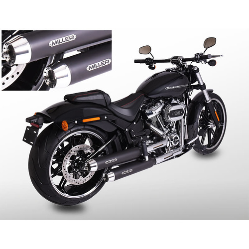 Miller Destiny BO | Slip-On Exhaust To Suit Harley-Davidson Breakout (SlashCut, matt black)