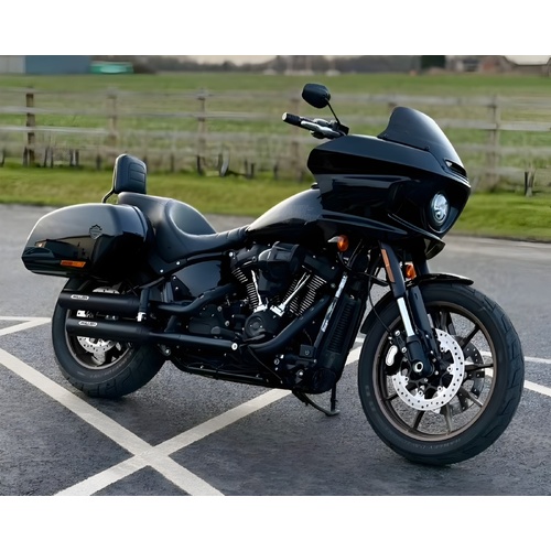 Miller Destiny LRST | Slip-On Exhaust To Suit Harley-Davidson Low Rider El Diabolo, Low Rider ST (SlashCut, high-gloss polished)