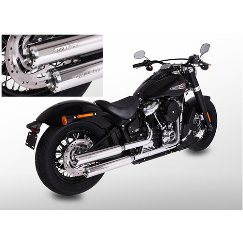 Miller Independence SB | Slip-On Exhaust To Suit Harley-Davidson  (SlashCut, high-gloss polished)