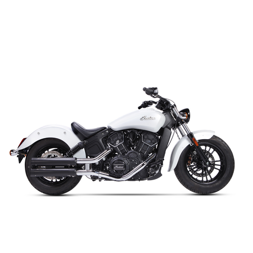 IXIL SLIP ON (UPPER MUFFLER) - IRONHEAD ROUND BLACK To Suit INDIAN SCOUT 15-23