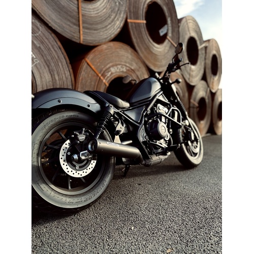 Miller Custom II | Slip-On Exhaust To Suit Honda CMX 500 Rebel (SlashCut, matt black)