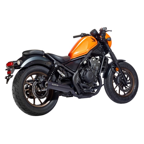 Miller Custom III Slip-On Exhaust To Suit Honda CMX 500 Rebel (2026 - Onwards) - SlashCut, Matt Black