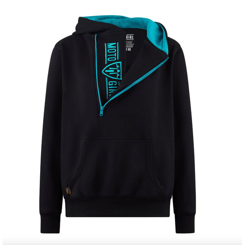 MotoGirl Helmet Hoodie (Teal/Black) - Extra Large