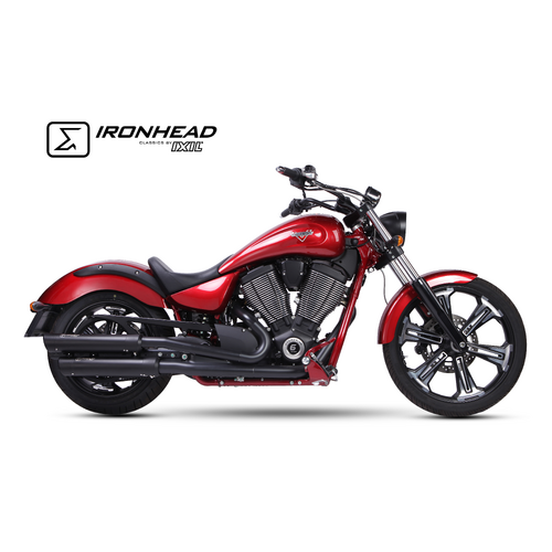 IXIL SLIP ON (LOWER MUFFLER) - IRONHEAD ROUND BLACK To Suit VICTORY VEGAS - HAMMER 06-16