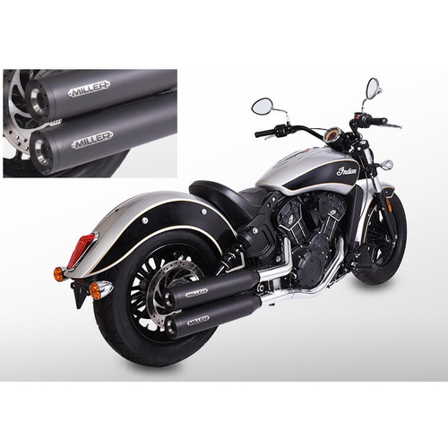 Miller Yuma II STS | Slip-On Exhaust To Suit Indian Scout Bobber Sixty, Scout Sixty (Standard, high-gloss polished)