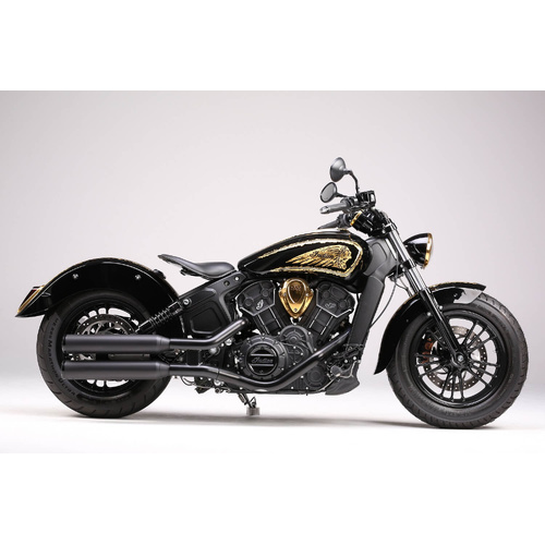 Miller Yuma STS  | Slip-On Exhaust To Suit Indian Scout Sixty (SlashCut, high-gloss polished)