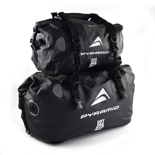 Pyramid Waterproof Motorcycle Duffle Bag Bundle | Black | 20L + 40L