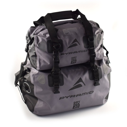 Pyramid Waterproof Motorcycle Duffle Bag Bundle | Grey | 20L + 40L