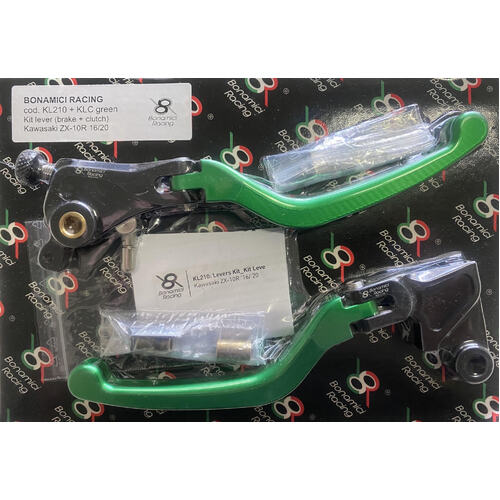 Bonamici Racing Lever Set To Suit Kawasaki ZX-10R 2016 - Onwards (Green)