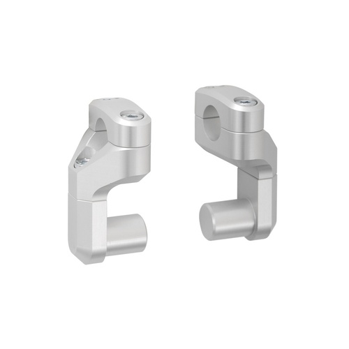 SW-Motech Vario bar back for diam 28 mm handlebar. Up/back variable. Silver. (LEH.00.039.171/S)