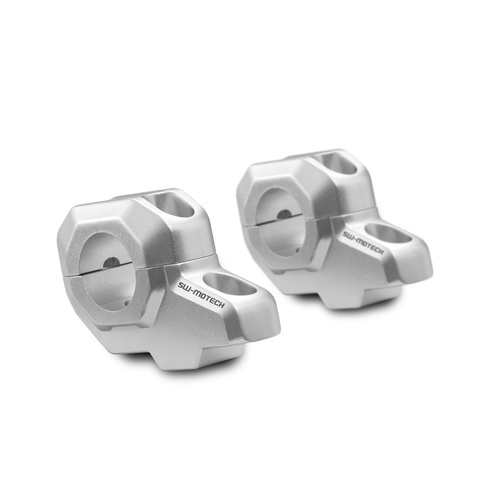 SW-Motech Bar back for diam 28 mm handlebar. H=30 mm. Back 22 mm. Silver. (LEH.00.039.23100/S)