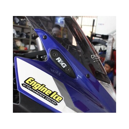 R&G Racing Mirror Blanking Plates To Suit Yamaha YZF-R25 '14-'18 and Yamaha YZF-R3 '15-'18 models