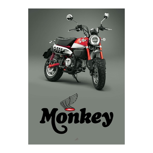 Pyramid Monkey 125 Pearl Nebula Red Poster | Honda Monkey 125 2018>Current