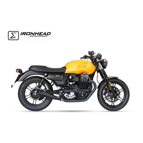 IXIL SLIP ON (RIGHT MUFFLER) - IRONHEAD CONICAL BLACK INOX To Suit MOTO GUZZI V7 III