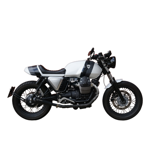 IXIL SLIP ON (RIGHT MUFFLER) - IRONHEAD CONICAL BLACK INOX To Suit MOTO GUZZI V7 II