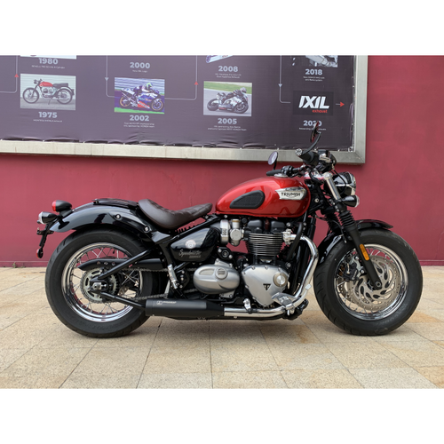 IXIL SLIP ON (LEFT MUFFLER) - IRONHEAD ROUND BLACK To Suit TRIUMPH BOBBER 17-20 (DV01 DV01A)