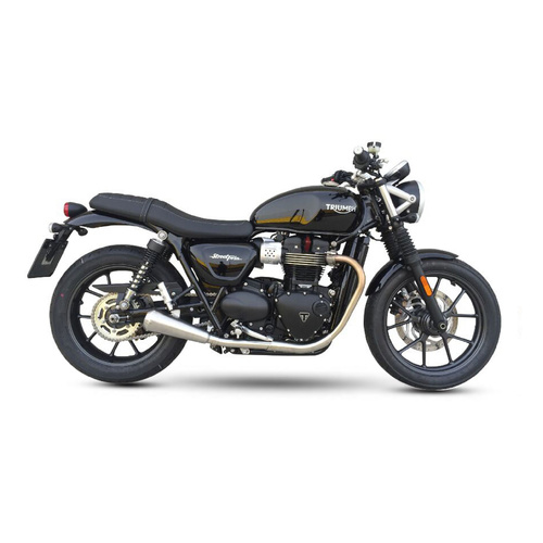 IXIL SLIP ON (RIGHT MUFFLER) - IRONHEAD CONICAL MATT INOX To Suit TRIUMPH STREET TWIN / SPEED TWIN 900 16-22 (DP01)