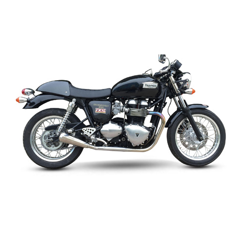 IXIL SLIP ON (LEFT MUFFLER) - IRONHEAD CONICAL MATT INOX To Suit TRIUMPH THRUXTON 865 04-15 (986ME 986ME2)