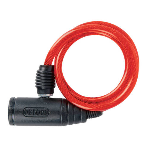 Oxford Bumper Cable Lock 6mm X 600mm - Red