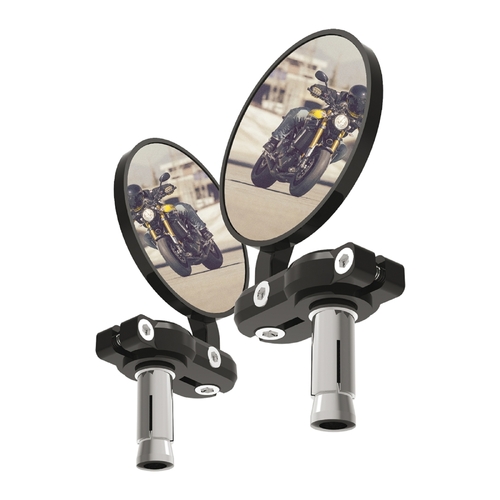 Oxford Bar End Mirrors - Black (Pair)