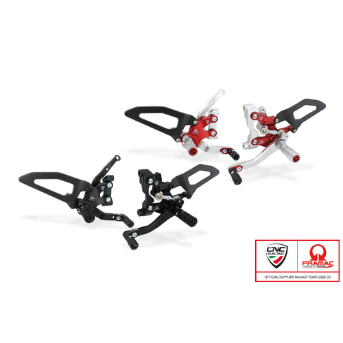 CNC Racing Adjustable rearsets Ducati Streetfighter V2 - Pramac racing Limited Edition
