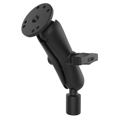 RAM-101-218-1U :: RAM Universal Double Ball Mount with Round Plate and 1/2" NPT Thread