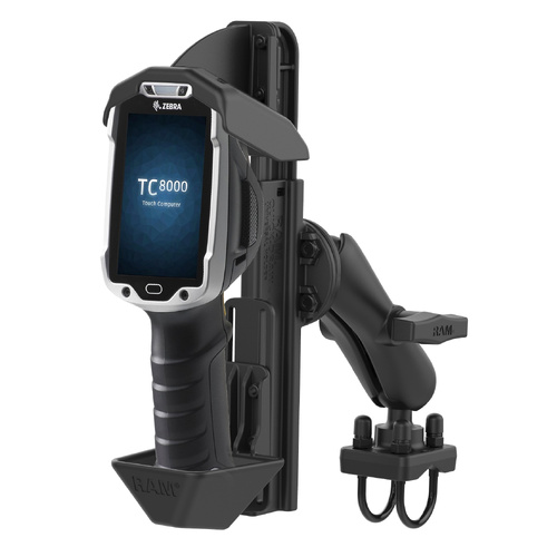 RAM-101-235-1-ZE9U :: RAM Quick-Draw™ Mount for Zebra TC8000/8300 with Double U-Bolt Base