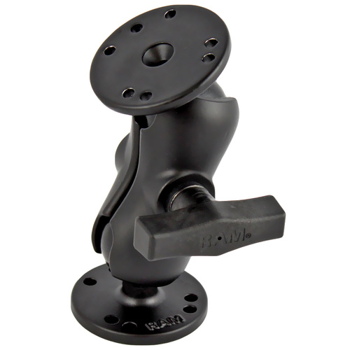 RAM-101U-B :: RAM Universal Double Ball Mount With Two Round Plates