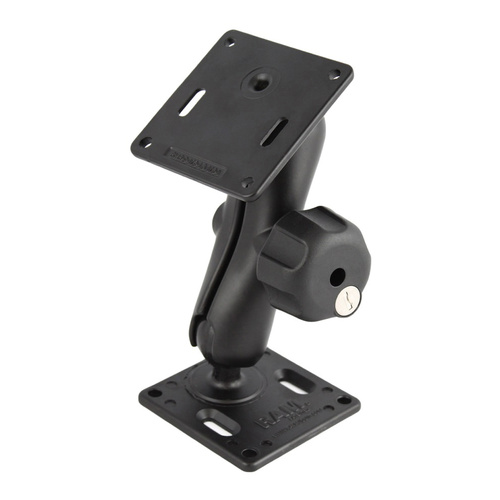 RAM-102LU-2461 :: RAM Double 75x75mm VESA Mount with Key Lock Knob - Medium