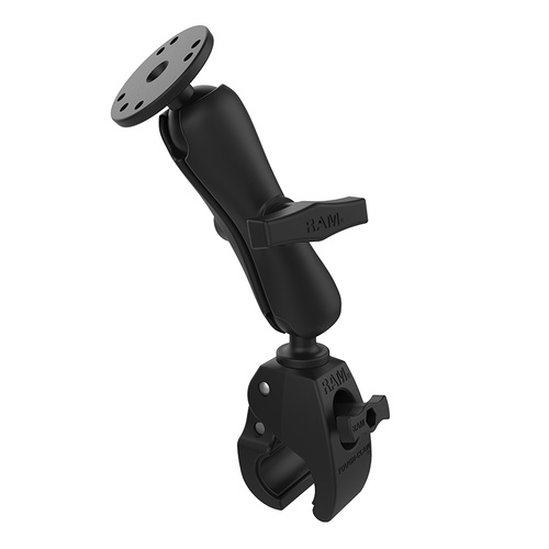 RAM-202-404U :: RAM Tough-Claw™ Medium Clamp Double Ball Mount with Round Plate