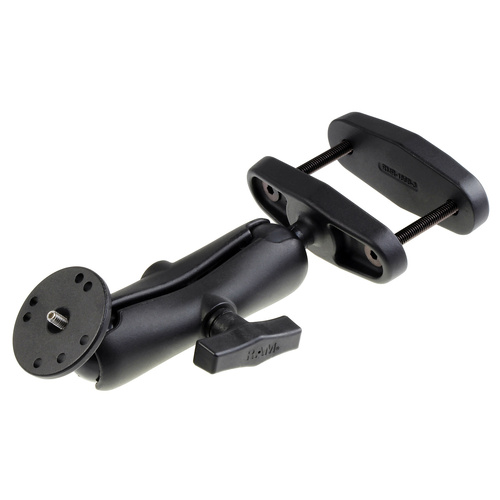 RAM Double Ball Mount with 3" Square Post Clamp Base and 1/4"-20 Stud