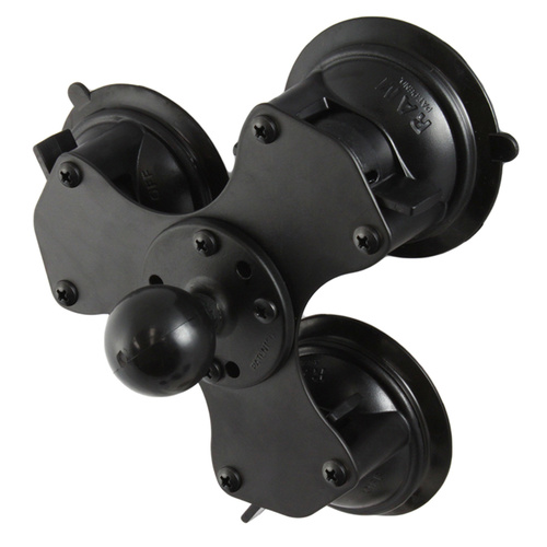 RAM-224-3U :: RAM Twist-Lock™ Triple Suction Cup Base with Ball