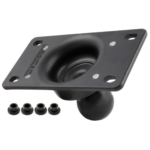 RAM-243U-AVA1 :: RAM 50x100mm Half VESA Plate with Ball and Custom Pre-Drilled Holes