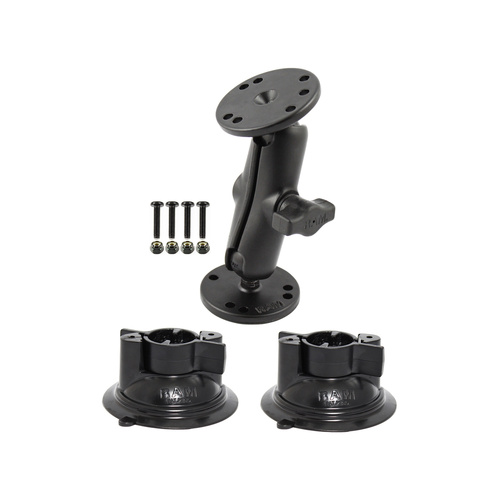 RAM-333-102-KRA1 :: RAM Double Ball Mount with Two RAM Twist-Lock™ Suction Cup Bases
