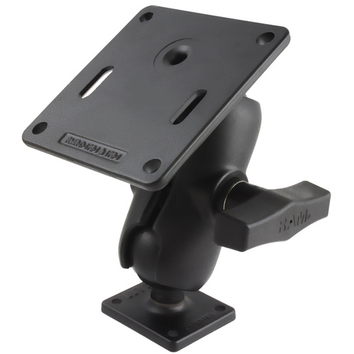 RAM-347U-B-2461 :: RAM Double Ball Mount with 75x75mm VESA Plate and AMPS Plate