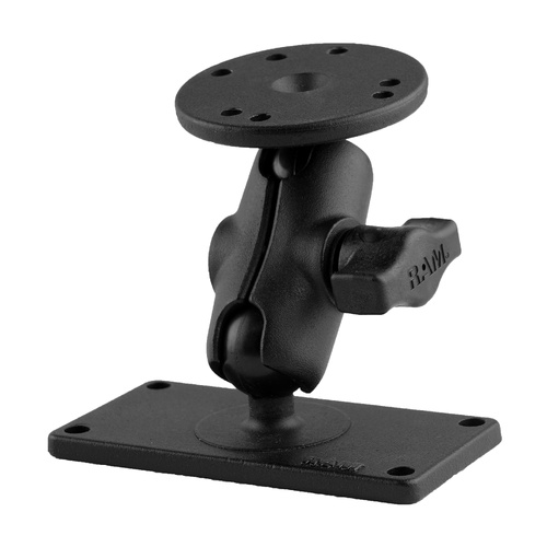 RAM-B-101-A-24U :: RAM Double Ball Mount with Round Plate and 2" x 4" Plate - Short