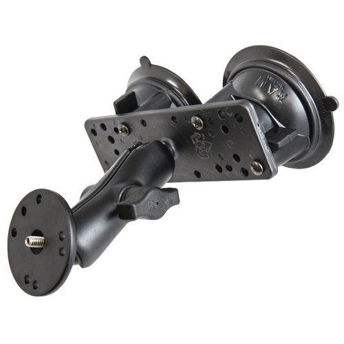 RAM Twist-Lock™ Dual Suction Mount with 1/4"-20 Male Threaded Adapter
