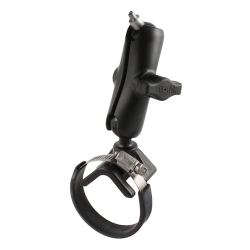 RAM Double Ball Strap Hose Clamp Mount with 1/4"-20 Threaded Stud