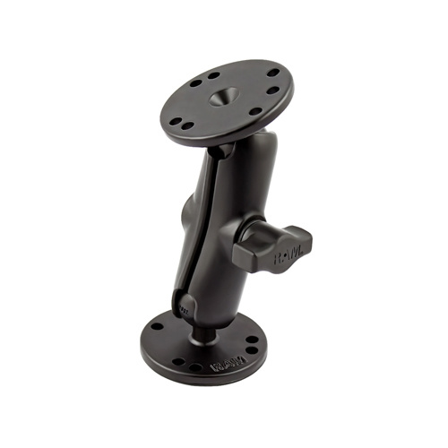 RAM-B-101U :: RAM 1" Double Ball Mount with Two Round Plates