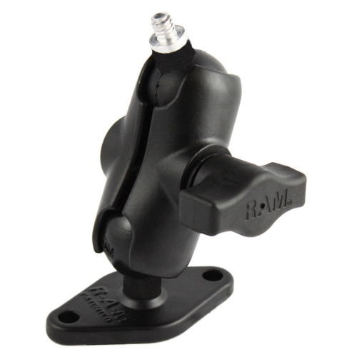 RAM Double Ball Mount with Diamond Plate and 1/4"-20 Stud - Short