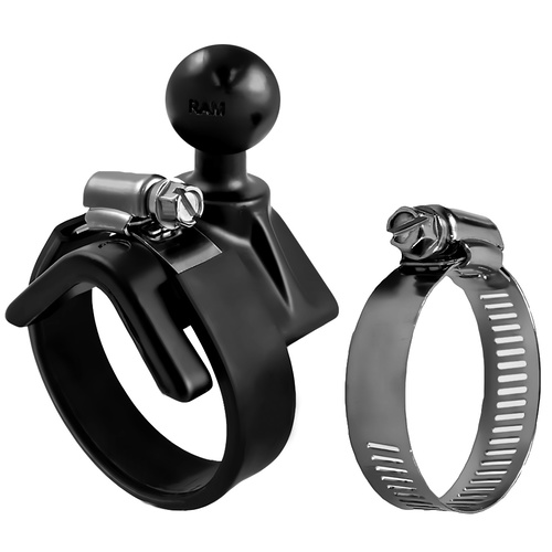 RAM-B-108BU :: RAM Strap Hose Clamp Ball Base With 1" Ball